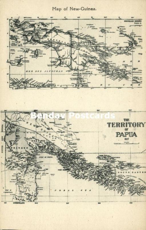 New Guinea, MAP Postcard, Papua Territory (1927) Misson