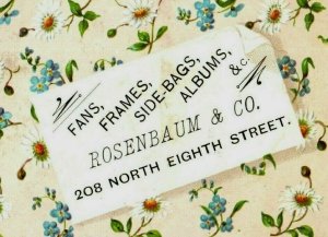 1870's Lot Of 3 Rosenbaum & Co. Side Bags Fans Albums Frames Graphical P169