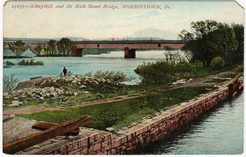 1907-15 Norristown PA Schuylkill Dekalb Street Bridge Montgomery Co DB Postcard