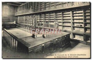 Postcard Old Library Interior of the monastery of the Grande Chartreuse