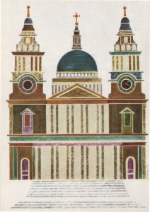 St Pauls London in 1960s Transport Painting Poster Postcard