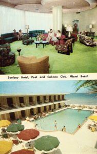 Pool and Cabana Club, Bombay Hotel - Miami Beach, Florida Postcard