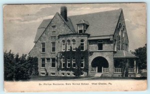 WEST CHESTER, Pennsylvania DR. PHILLIPS HOME State Normal School 1900s Postcard