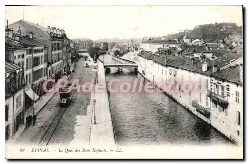 Old Postcard Epinal Le Quai des Bons Enfants