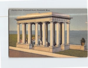 Postcard Portico Over Plymouth Rock Plymouth Massachusetts USA