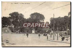 Postcard Old Brest Place des Portes