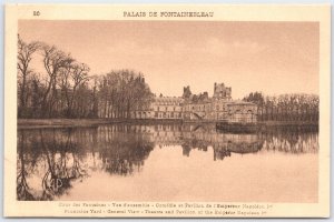 Vintage Palais de Fontainebleau Postcard - Napoleon I Pavilion View