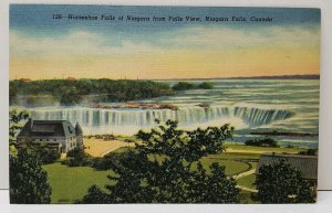 Horseshoe Falls from Falls View Niagara Falls Canada Linen 128 Postcard C16