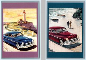 2 - 4x6 Postcards ~ 1950 LINCOLN AUTOMOBILE Advertising Touring America 1990