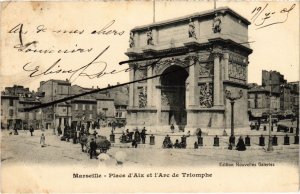 CPA MARSEILLE Place d'Aix et l'Arc de Triomphe (1294771)