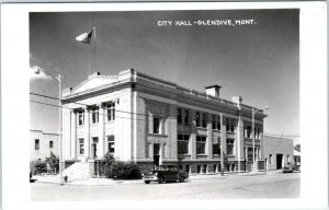 RPPC GLENDIVE, Montana MT ~ CITY HALL  ca 1950s  Dawson County Postcard