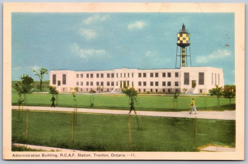 Postcard Trenton Ontario c1930s Administration Building RCAF Station by PECO