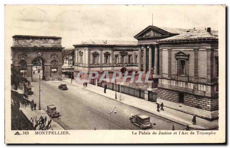 Old Postcard Montpellier Courthouse and L & # Triumph 39Arc