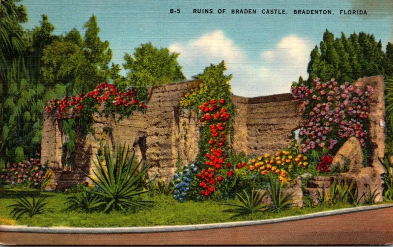 Florida Bradenton Ruins Of Braden Castle 1954