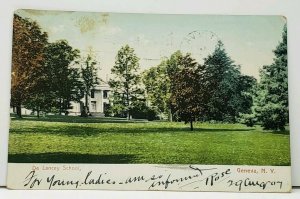 Geneva NY De Lancey School 1907 udb Postcard I6