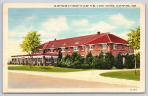 Davenport Iowa~Credit Island Public Golf Course Clubhouse~Stop Breakfast~Linen