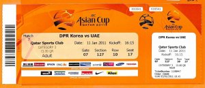 C2395 - Old FOOTBALL MATCH TICKET - 2011 DPR KOREA VS UAE-