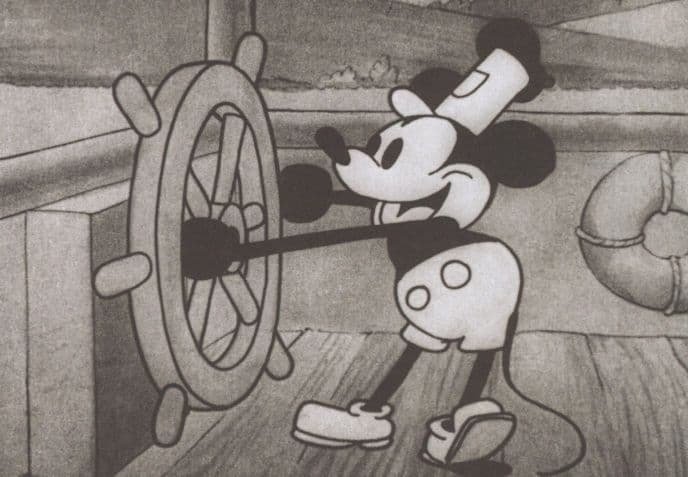 Mickey Mouse Steamboat Willie Cartoon Storyboard Sketch Postcard