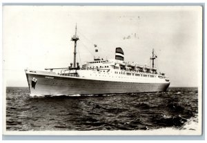 Netherlands RPPC Photo Postcard No.3 Holland America Line USS Rijndam 1957