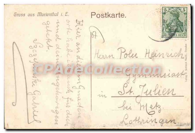 Old Postcard Marienthal elsass