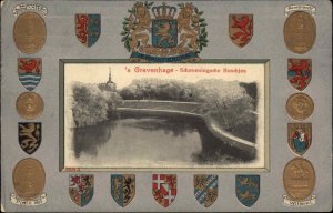 Gravenhage Netherlands Heraldic Emblems Symbols c1910 Vintage Postcard