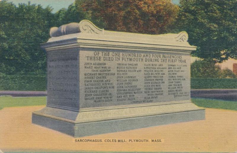 Sarcophagus on Coles Hill, Plymouth MA, Massachusetts - Linen