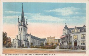 AMSTERDAM NEW YORK NY~ST ANNS EPISCOPAL + ST MARYS CATHOLIC CHURCH~2 POSTCARDS