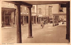 Totnes Devon England birds eye view Butterwalk businesses antique pc Z16710