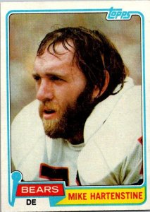 1981 Topps Football Card Mike Hartenstine Chicago Bears sk60032