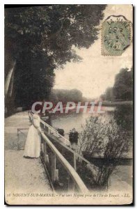 Old Postcard Nogent sur Marne Nogent views towards the Ile de Beaute