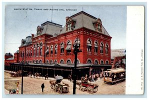 1911 Union Station Canal And Adams Stations Chicago Illinois IL Antique Postcard