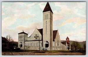 Warren Pennsylvania~1st Presbyterian Church~Rose Window~Tower~c1905 Postcard