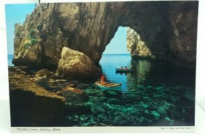 Vintage Postcard The Blue Grotto Zurrieq  Malta Vgc
