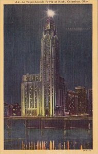 Le Veque Lincoln Tower At Night Columbus Ohio 1950