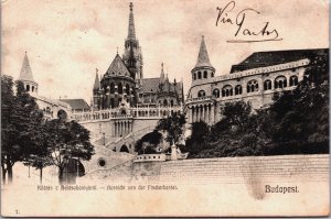 Hungary Budapest Aussicht von der Fischerbastei Vintage Postcard C211