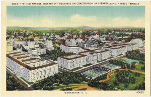 The Massive Government Buildings Constitution & Pennsylvania Ave Washington DC