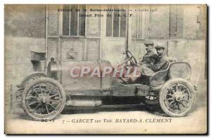 Postcard Old Automobile Circuit Seine Inferieure Gacet car on Bayard A Clement