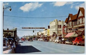 ANCHORAGE, AK Alaska ~4th Ave Street Scene Zenith Radio CAFE 1950s Cars Postcard