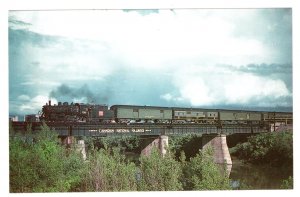 Canadian Pacific Railway Ten Wheeler Train on Bridge, Winnipeg, Manitoba 1959