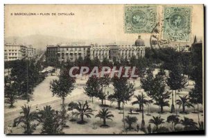 Old Postcard From Barcelona Plaza Cataluna