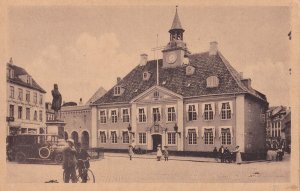 Raadhuset Randers Denmark Cyclist Bicycle Coughing  Antique Postcard