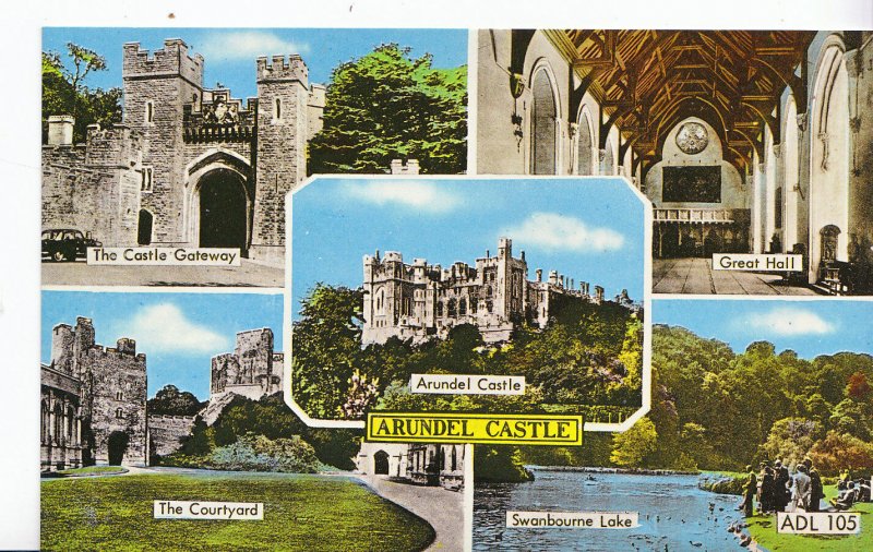 Sussex Postcard - Views of Arundel Castle       XX128