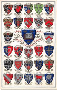 Arms of the Colleges of Oxford Oxford University View Postcard Backing 