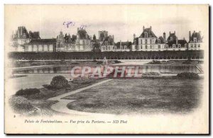 Old Postcard Palace of Fontainebleau parterre taking view