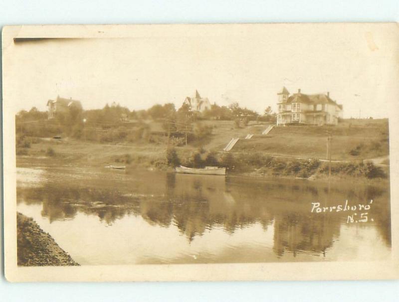 Pre-1949 rppc NICE VIEW Parrsboro - Near Amherst Nova Scotia NS W1050