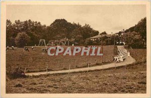 Old Postcard Preventorium Arbonne Low Pyr Farm and Pasture Walk in the field ...