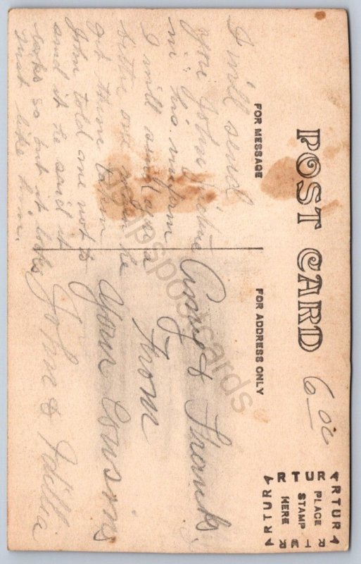 K44/ Interesting RPPC Postcard c1910 Trolley Interurban Conductor Uniform 32