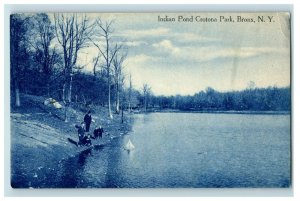 1910 Indian Pond Crotona Park, Bronx, NY, Postcard P92 