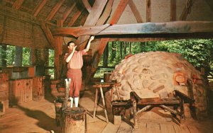 Postcard Jamestown Glasshouse Heavy Timber Wattle & Daub Walls Williamsburg VA