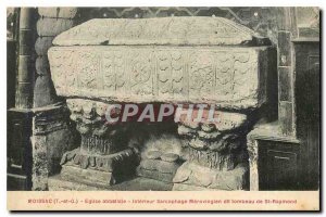 Old Postcard T and G Moissac Abbey Church Interior Sarcophagus Merovinglen sa...